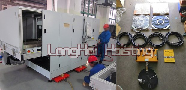 20噸氣墊(dian)搬運(yun)車(che)案例：精(jing)密激(ji)光機搬(ban)運(yun)現(xian)場(chang)實拍